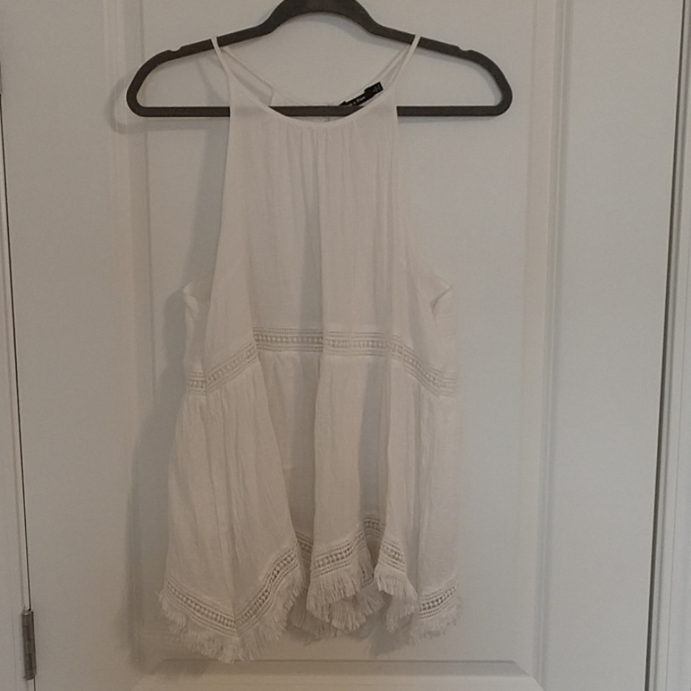 DOE & RAE white tank top Sz L